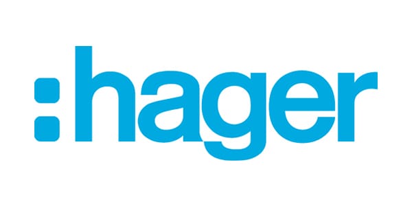 Hager Logo in Blau – Partner von SHI für Energieverteilung und Smart-Home