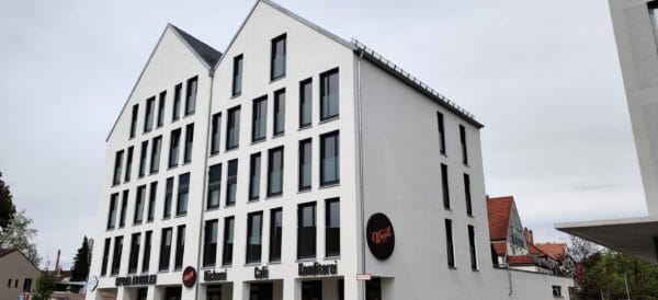 Außenansicht des Humboldt Palais; SHI Gebäudetechnik realisierte Elektroinstallation, Beleuchtung und Gebäudetechnik.