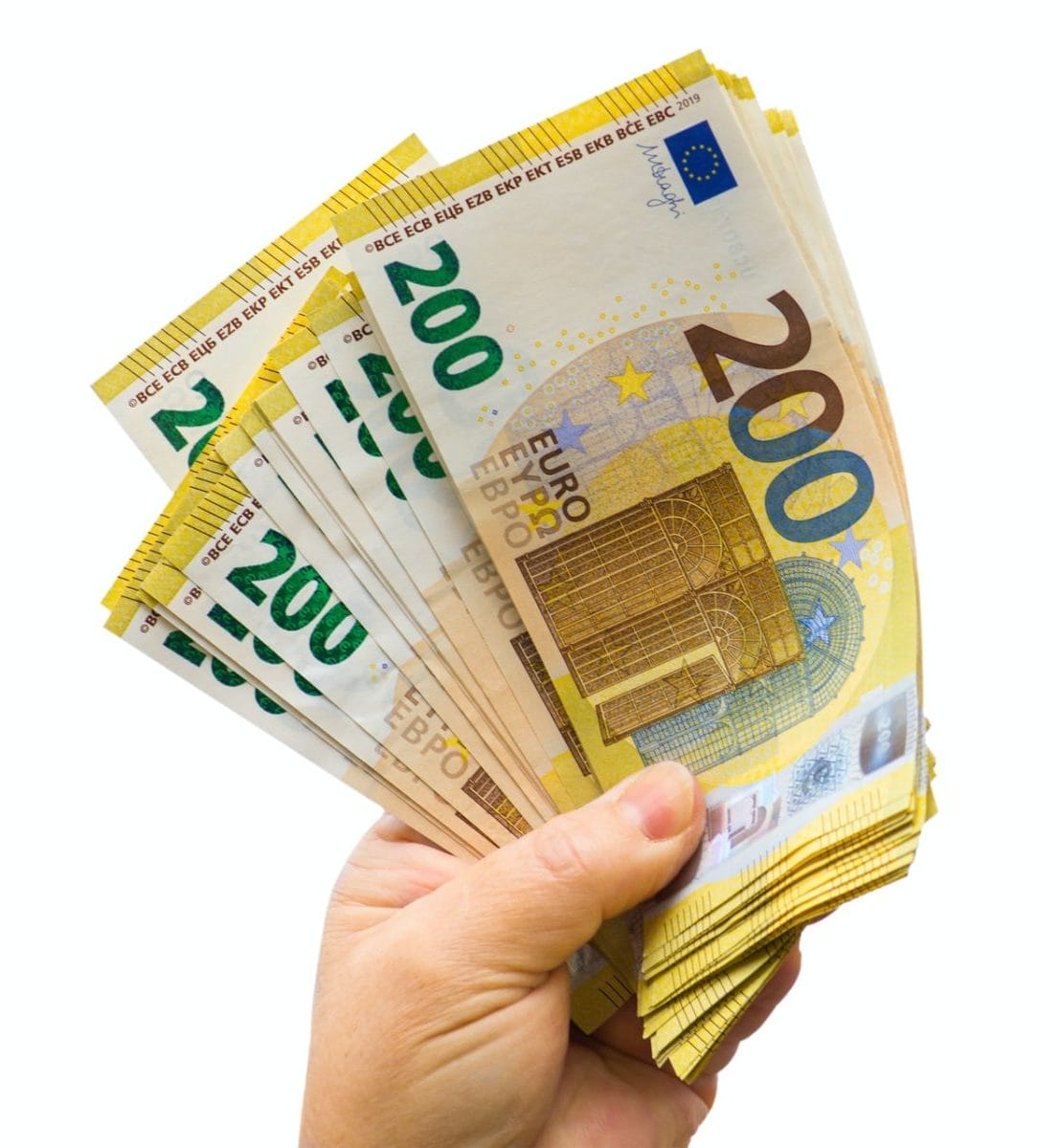 200-Euro-Scheine als Symbol für KfW-Zuschuss bei Wallbox Installation von SHI Elektro Augsburg